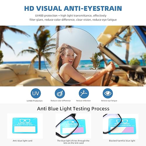 Image of Blue Light Blocking Cat Eye Glasses for Women Trendy Anti Eyestrain UV Protection Computer Eyeglasses Metal TR90 Frame AW021 (Grey)