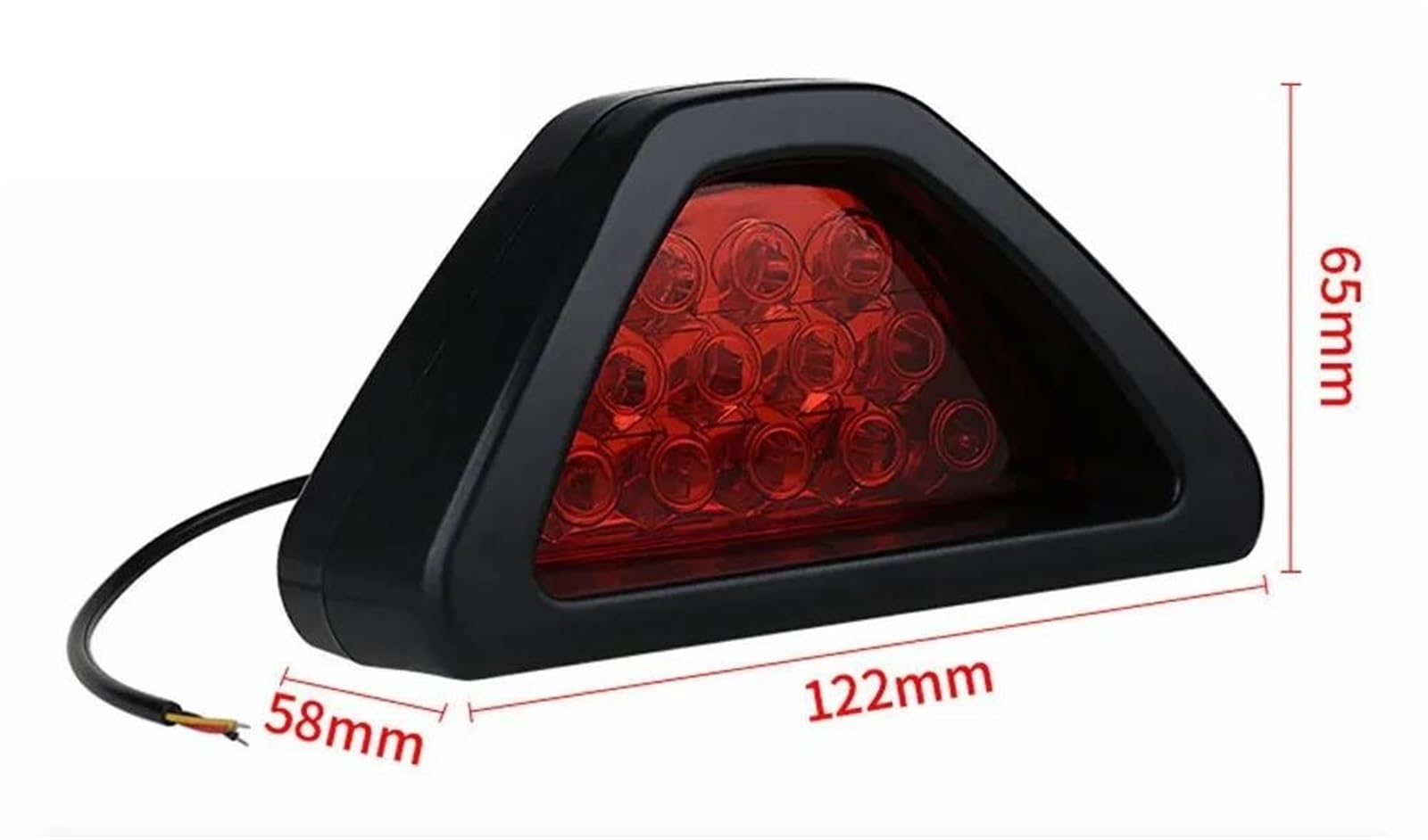 12V 15LED Fanale Posteriore per Moto Luce di stop a triangolo, luce di coda posteriore, luce di targa a LED, accessorio per moto