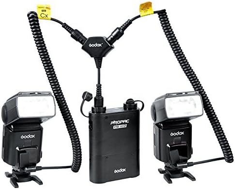 GODOX PB960 connected to two flash units