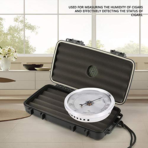 yangsense Cigar Box Hygrometer, Humidor Hygrometer, Portable Metal Accurate Humidity Detect Tool Humidor Accessory for Cigar Humidity Measuring
