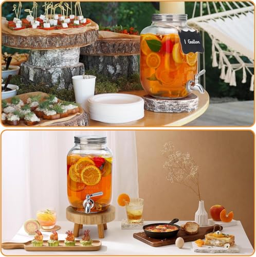 Image of 5 Liter Glass Juice Dispenser with Tap, Cold Ice Drink Dispensers for Water, Beer, Cocktails, Detox Beverage Drinks, Home & Restaurant, Office, Bar, Party (VM-01)