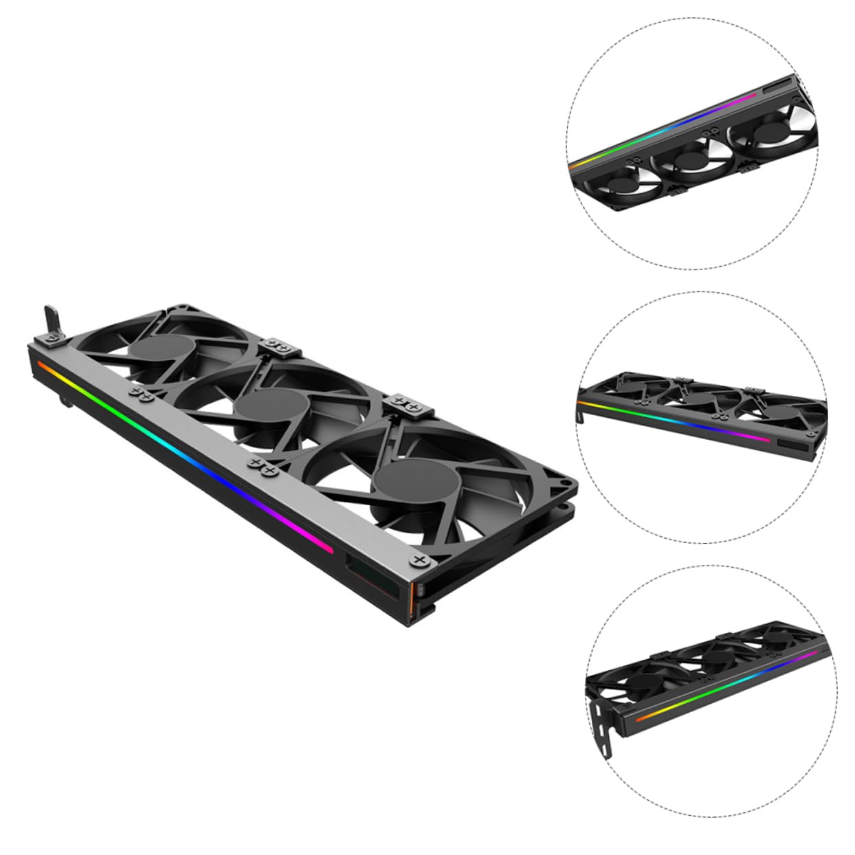 Argb GPU Fan Cooler for Graphics Card Pin Silent Cooling Fan with Direct Airflow Stable Performance Easy Installation RGB Light Effect for Desktop Heat Dissipation