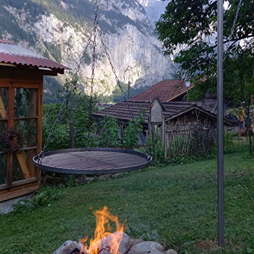 Grillrost.com Das Original Edelstahl Grillgalgen | Schwenkgrill- demontierbar mit innenliegender Kettenführung & Bodenhülse-6