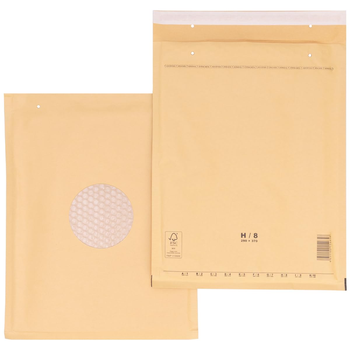 verpacking sobres burbuja 290x370 mm H8 sobres marrones - sobre burbuja sobres acolchados autoadhesivos 100 unidades