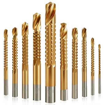Yuentoen Brocas de dientes de sierra, titanio revestido HSS Twist ...