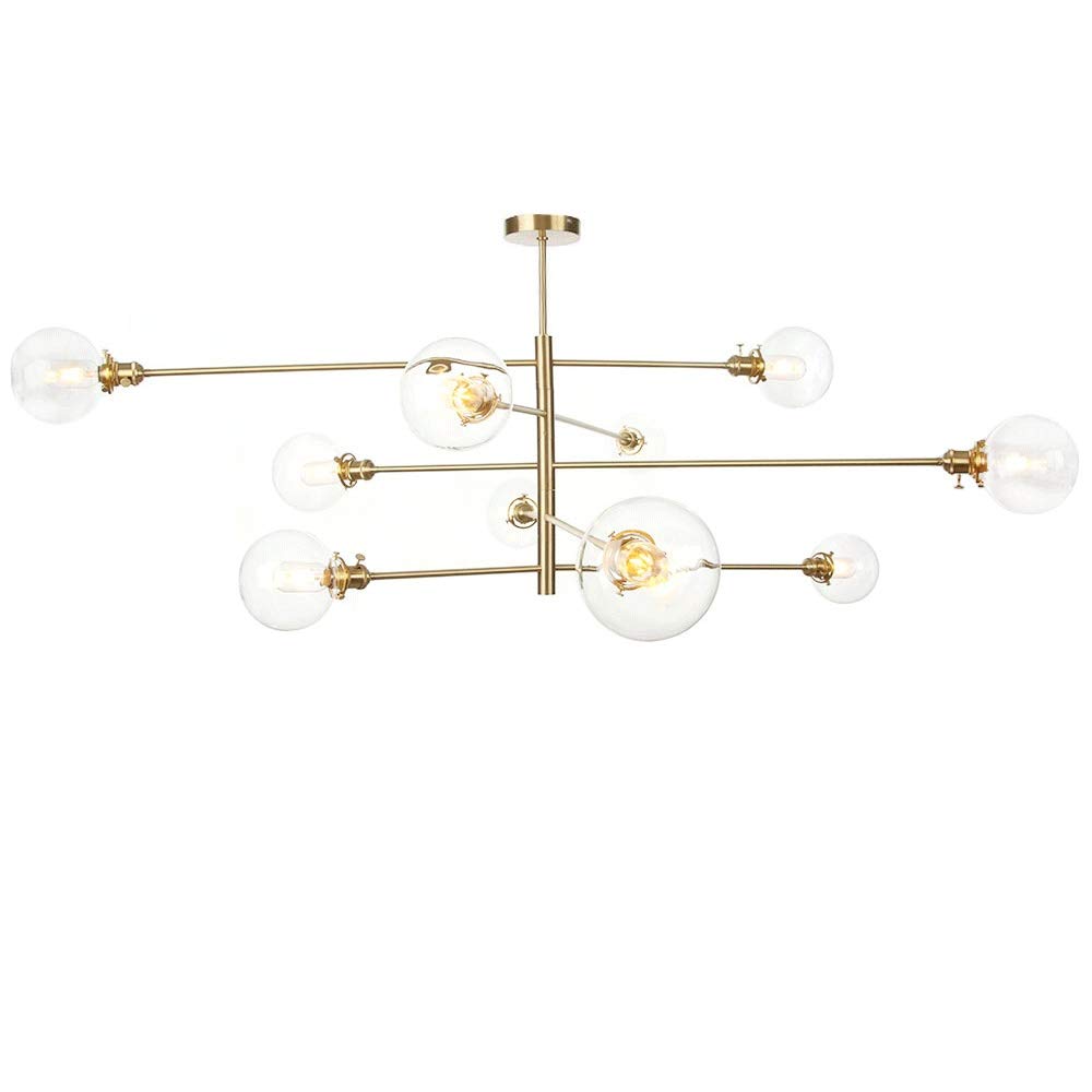 Lustre Spoutnik en laiton et verre globe pour illuminer votre salon