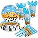 175Pcs Cartoon Birthday Party Supplies Cow Print Birthday Party Decorations Cartoon Plates and Napkins Tableware Set Blue Cloud Cow Print Party Supplies Kids 1st 2nd 3rd 4th Party Decor