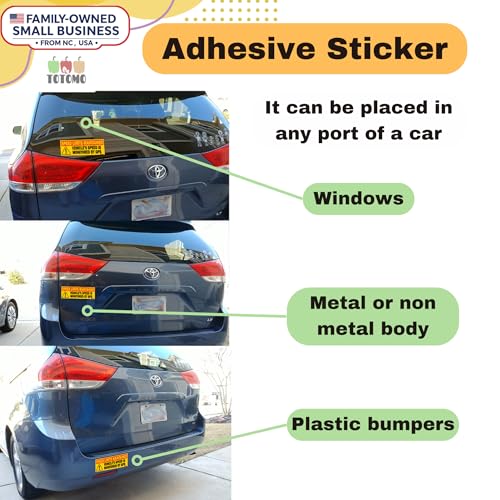 Image of TOTOMO Red Vehicle Speed Monitored by GPS Safety Sticker, Speed Limits Maintained, 2-Pack, 10 inch x 3.5 inch Reflective Warning Decal for Fleet Vehicles, Trucks, Vans & Commercial Vehicles