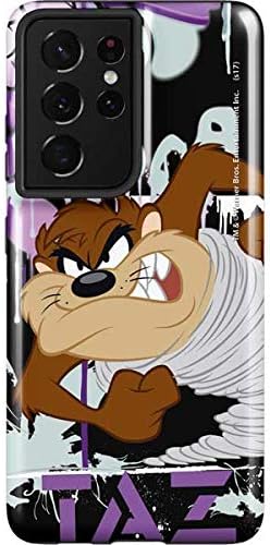 Skinit Pro Phone Case Compatible with Samsung Galaxy S21 Ultra 5G - Officially Licensed Warner Bros Splatter Paint Tasmanian Devil Design Purple