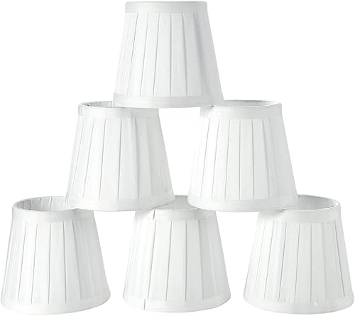 Miniatura 20 de Fuloon Bombillas pequeñas con clip, estilo europeo moderno, mini campanas para candelabros, pantallas de lámpara de araña de campo francés, 3.14 x