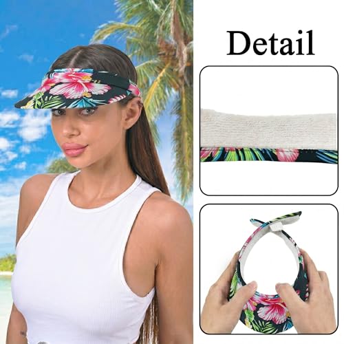 Image of Sun Visor Hats Women Wide Brim Adjustable Clip On Visors Beach Men Hat