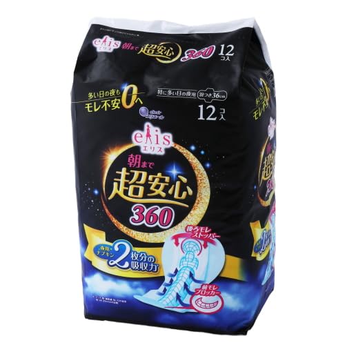 エリス 朝まで超安心 360 羽つき 36cm (特に多い日の夜用) 12枚