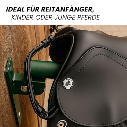 Pferdelinis Anfassriemen Sattel klassischer Maria Hilfsriemen aus Leder in schwarz Halteriemen Reitsattel, Aufstiegsriemen & Festhalteriemen für Kinder, Anfänger & Reiter (Schwarz)