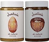 Justin's Nut Butter Combo, 1 Chocolate Hazelnut + 1 Classic Almond. 2 x 16 oz Container of Butter One of Each
