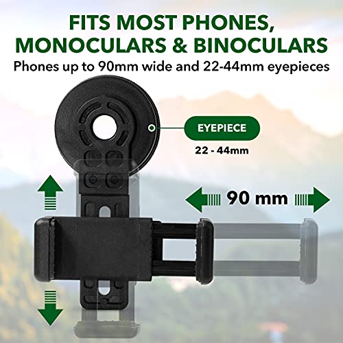 STARSCOPE Monokular Teleskop Handyhalterung – Universal Monokular Handy Okular Halter für Teleskop und Fernglas, einfach… – Bild 4