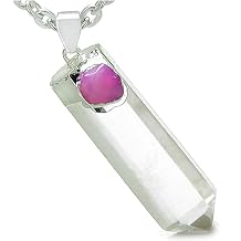 Astrological Capricorn Amulet Crystal Point Agate and Rock Quartz Pendant 22 Inch Necklace