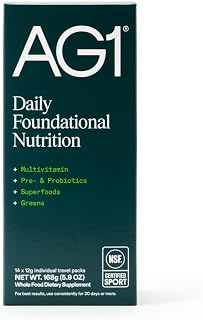 AG1 Athletic Greens Powder Supplement, Improve Gut Health, Multivitamin, Probiotic, Gluten Free, Vegan and Keto Friendly, 75 Vitamins (Travel Packs, 14 Count) - Classic Formula