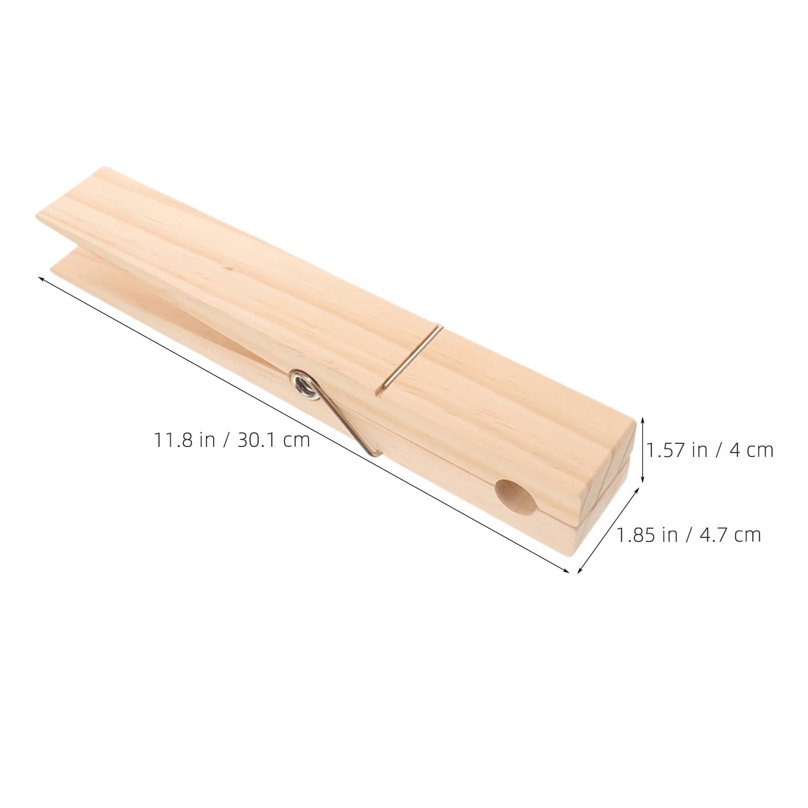 3 mollette giganti da 30 cm: mollette in legno jumbo - grandi per vestiti, porta asciugamani, clip per vestiti per cameretta, bagno e lavanderia in stile rustico.