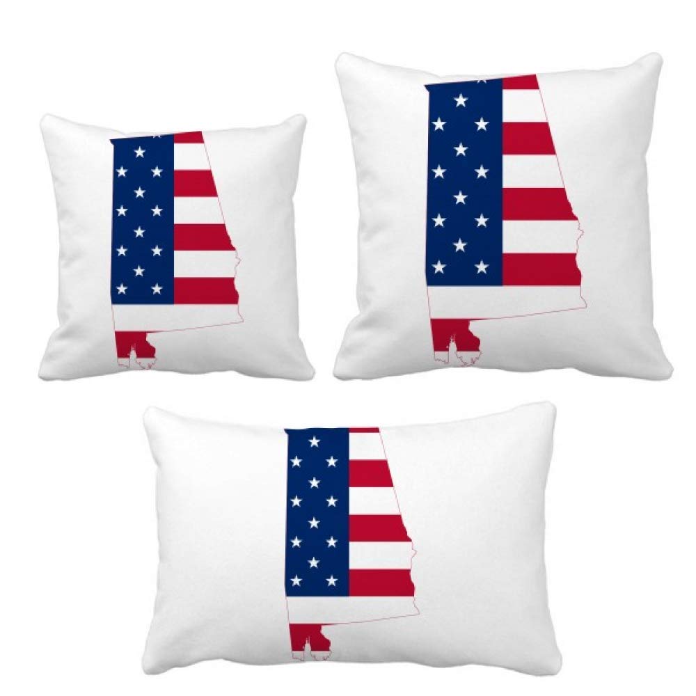 Coussin Alabama aux couleurs des USA pour décoration de canapé salon