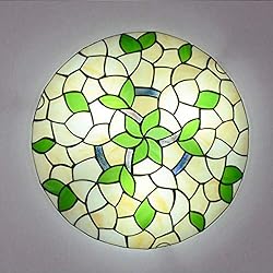 Lamparas Tiffany Baño ACMHNC Lámparas de Techo Baño Tiffany, Luces de Techo Retro para Comedor con Pantalla de Vidrieras Pastorales, Plafon Tiffany Techo E27 Salon Dormitorio Cocina Iluminación de Techo Decorativa,30CM