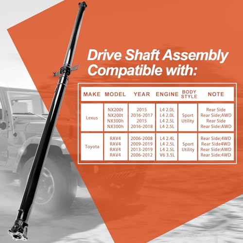 37100-42090 Rear Drive Shaft Prop Shaft Driveshaft Assembly Compatible with 2006-2019 Toyota RAV4 & 2015-2017 Lexus NX200t, 2015-2018 NX300h, 4WD AWD, Sport Utility, Replace OE 37100-42090, 936-722 by Orceed - Used condition - Image 3