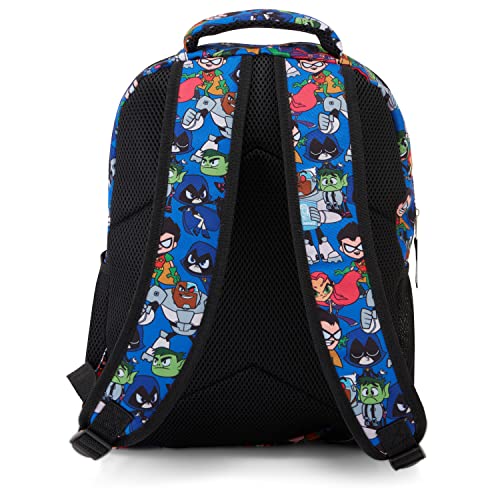 Teen Titans Go! Allover Backpack - Beast Boy, Raven, Cybord, Robin And Silkie - Teen Titans Go! School Bookbag (Blue) #TOP1