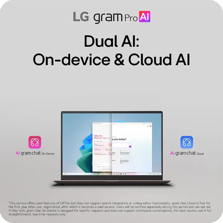 Image of LG gram Max 17 Laptop, Windows 11 Pro, Intel Core Ultra 7 355 (Panther Lake), Dual AI, 26.5-Hour Battery, 3.39 lbs, 2560x1600 IPS Touchscreen, 32GB RAM, 8TB SSD, Wi-Fi 7, Thunderbolt4, Backlit, w /kit