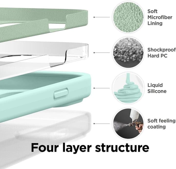 Image of Silicone Case compitable for iPhone 15, Light Blue Protective Cover with Camera Protection Smooth and Soft (Mint Green)