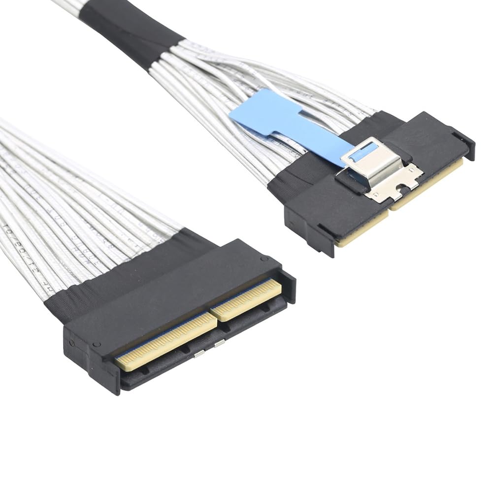 Slimline SAS MCIO 5.0 124P męski przedłużacz 16X 16I do SFF-8654 MCIO 5.0 124P przewód transferu danych 0,5 m