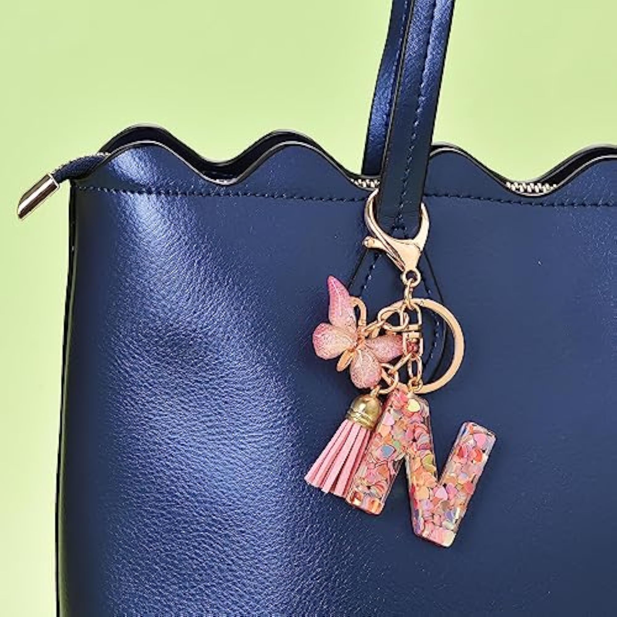 Alphabet Initial Letter Keychain with Tassel, Pack of 1