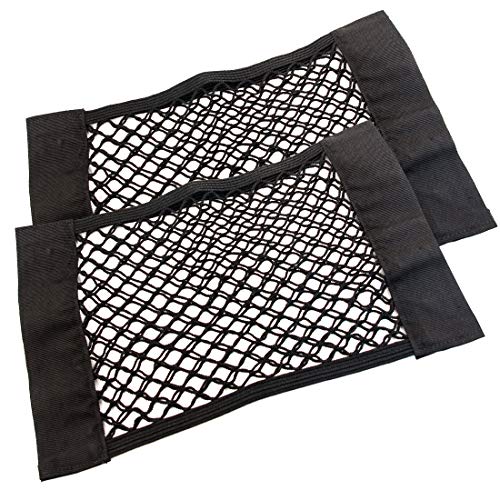Tenachi Set 2 Car Trunk Net Mesh Auto Cargo Storage Organizer Universal Elastic Suv Netting Pocket Wall Sticker Add On Pouch Bag 15.7 X 9.8 Inch / 40 X 25Cm #TOP2