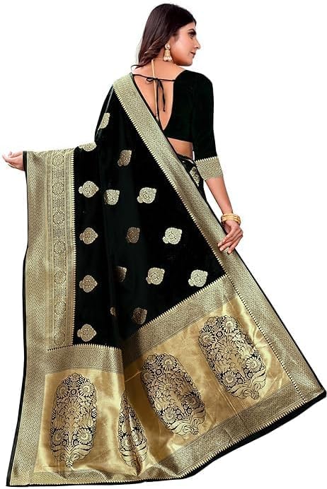 Surat Saree Collection Women's Pure Kanjivaram Silk Saree Soft Design With Blouse Piece For Wedding (Pari122-51)