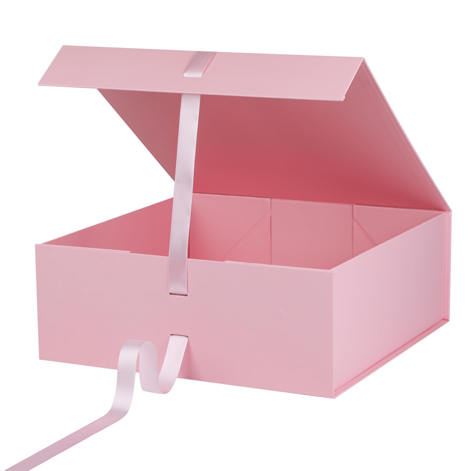 OEMVALATY Boîte cadeau magnétique rose 40,6 x 40,6 x 15,2 cm avec couvercle et ruban pour cadeaux, mariage, Noël, Halloween, anniversaire