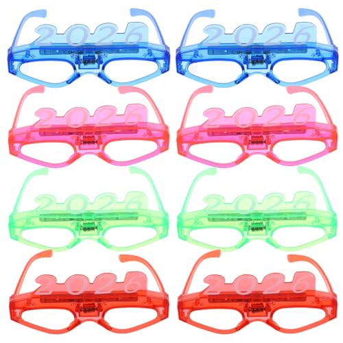 SHOWERORO 8 Gafas Led Luminosas Para Fiesta Con Modos De Parpadeo Gafas De Sol Fiesta Para CumpleañOs Nochevieja Y Conciertos Al Aire Libre Baterías Reemplazables Material Pc