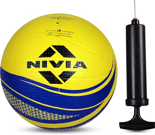 Nivia Crater Volleyball with Ball Pump Volleyball - Size: 4 (Pack of 2, Yellow/Blue) (B0CQ4LRD92) Amazon Price History, Amazon Price Tracker