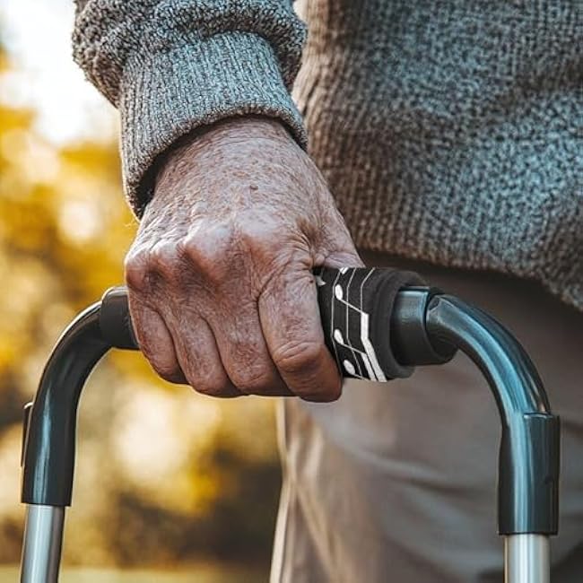 GLENLCWE Walker Hand Grips Cover 2 Packs Wheelchair Armrest Covers Anti-Slip Hand Grip Covers Mobility Aid Crutch Pads Comfortable Cushion Walker Grip Pads