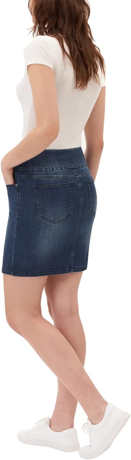 S.C. & CO. Women's Pull-On Denim Skort (Blue, L)