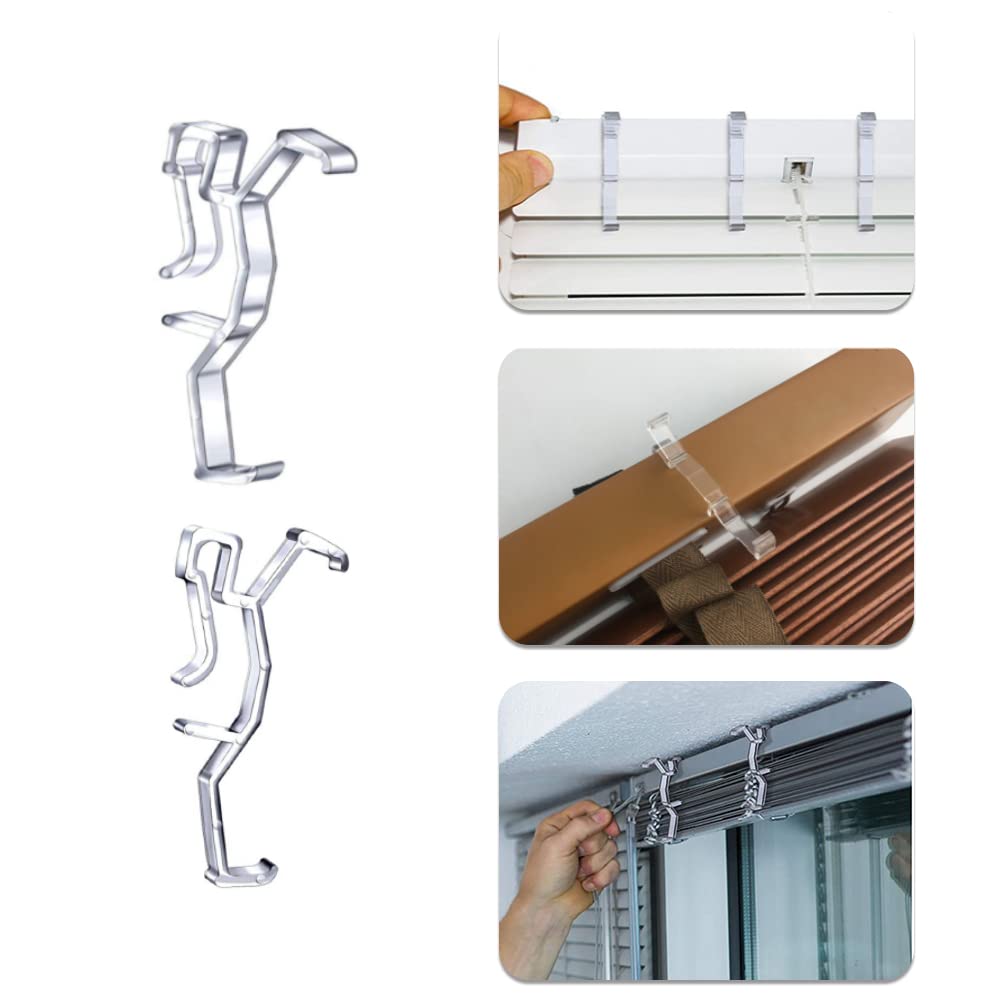 NA 15 Mollette Per Tende In Plastica Nascoste - Per Tendine Orizzontali In Legno E Finto Legno (Larghezza 64mm) - 3