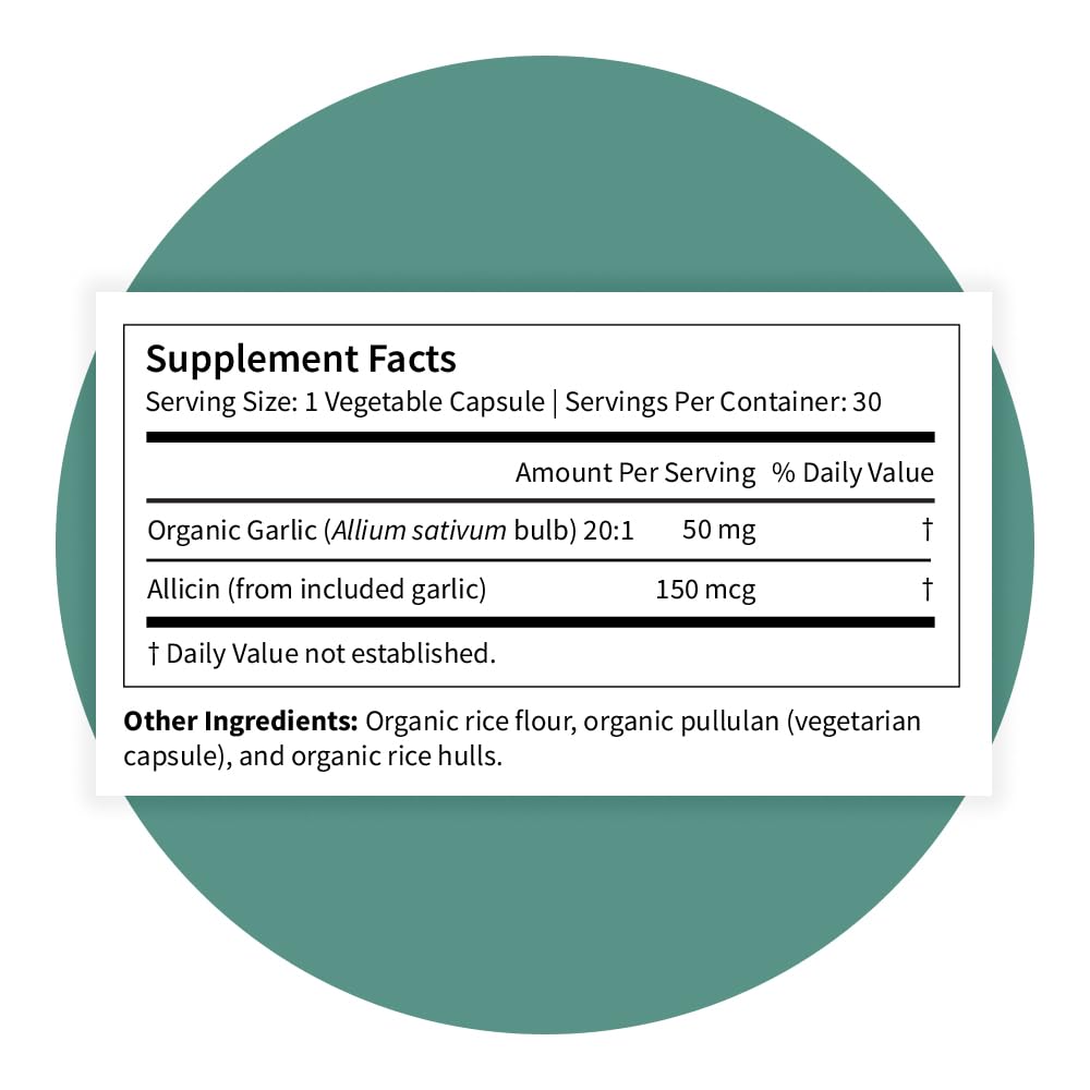 Pattern Wellness Odorless Organic Garlic Supplement – 30 Capsules — Amazon image 2