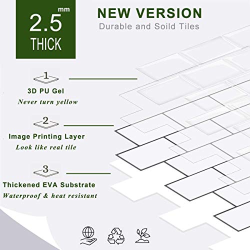Stickgoo 06A-T 10-Sheet Peel And Stick Subway Tile, Stick On Tiles Backsplash thumb #6