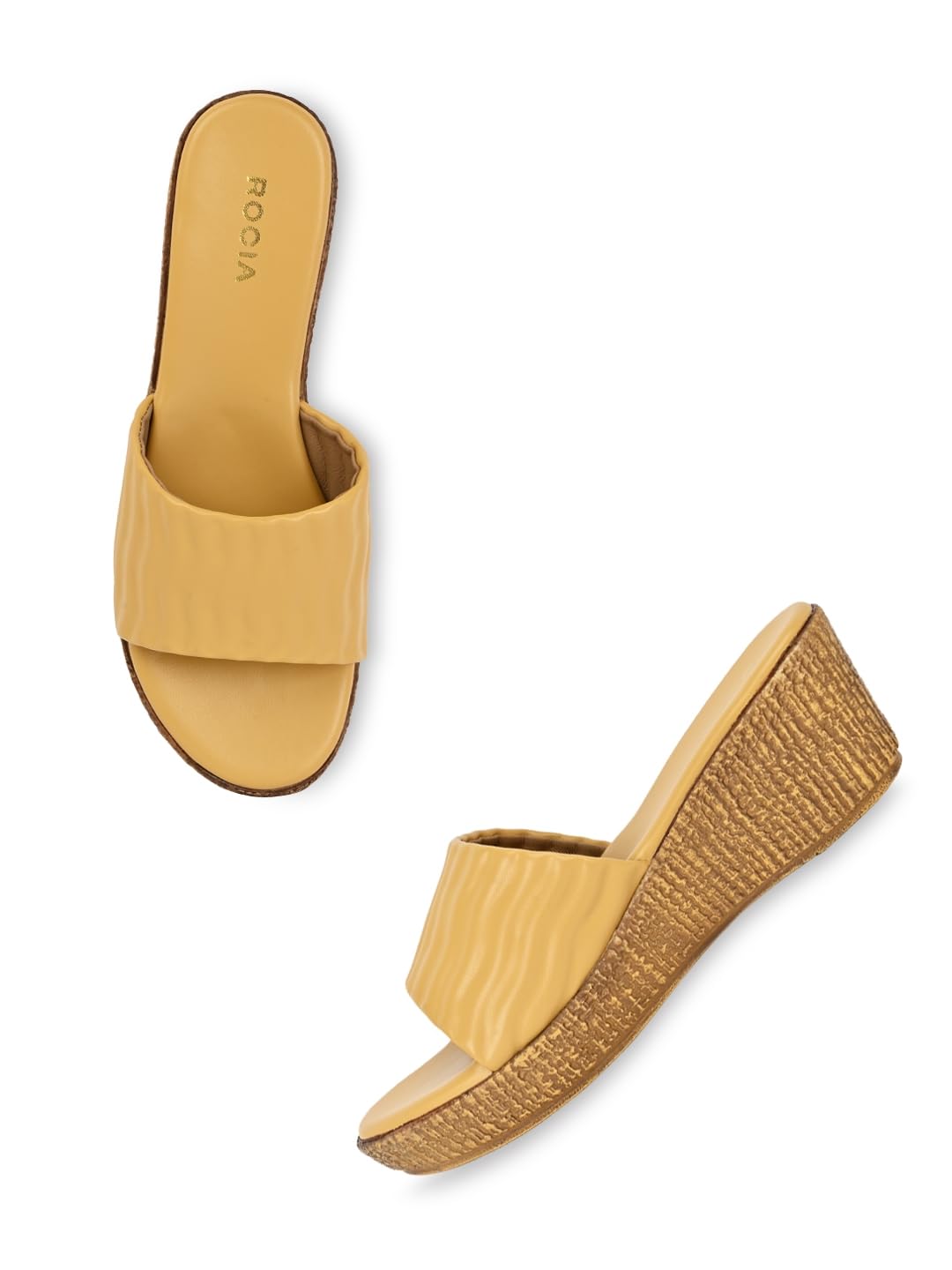 ROCIA By Regal Yellow Women Slider Wedges (B0CWVLTRQX) Amazon Price History, Amazon Price Tracker