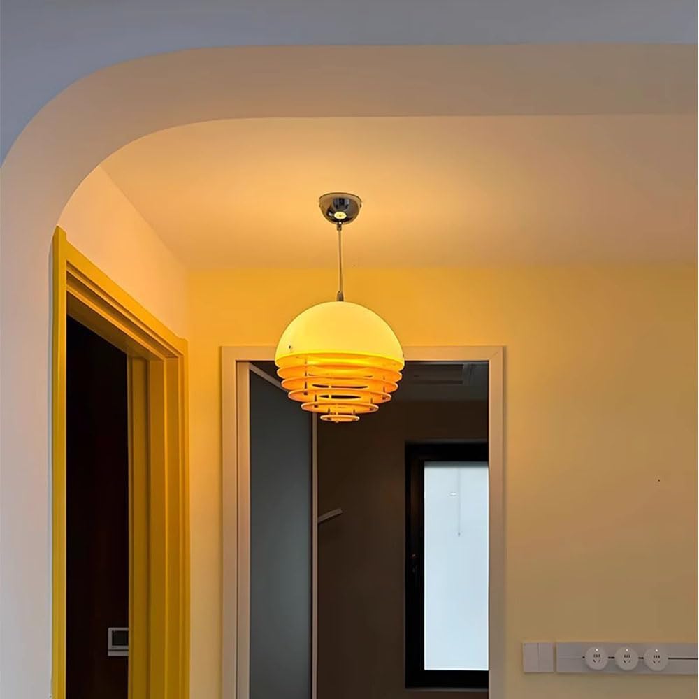 Fandian Orange Kitchen Pendant Lights, 12 inches Sunset Pendant Light, Farmhouse Pendant Light Kitchen Island for Living Room, Bedroom, Dinning Room