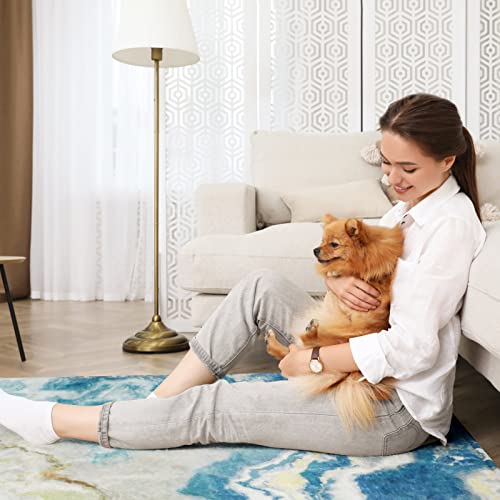 Linromia Marble Large Area Rug 4'X6', Abstract Swirl Design Living Room Rug Washable Modern Throw Carpet Floor Mats With Non-Skid Backing Decor For Bedroom Sofa Laundry Porch #TOP6