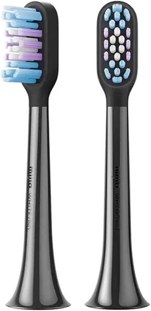 Compatible Xiaomi Mijia Sonic Electric Toothbrush T501/T501C Head 2pcs Full Effect Brightening Type Brush Replacement Heads(Black)