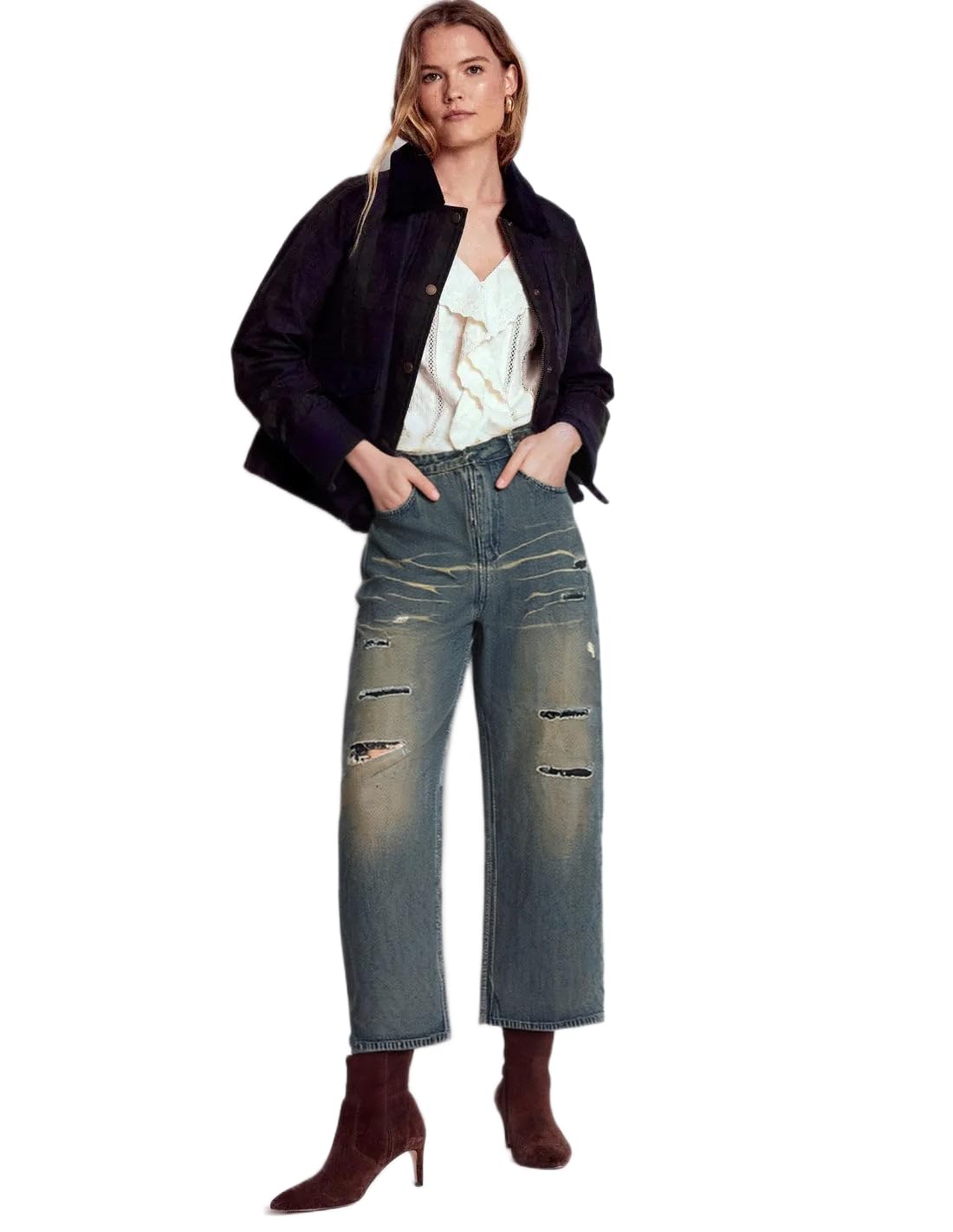 sylor Baggy Denim Jeans, Size 32, Blue-Shade-picture-48
