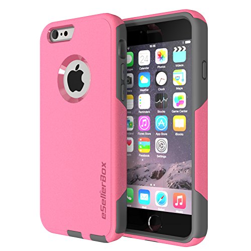 eSellerBox iPhone 6S Case,iPhone 6 Case Heavy Duty Armor Full Body Rugged Hybrid Daul-Layer Shock-Absorption Anti-Scratch Drops and Bumps Protection Durable Defense Case Cover (Pink&Gray)
