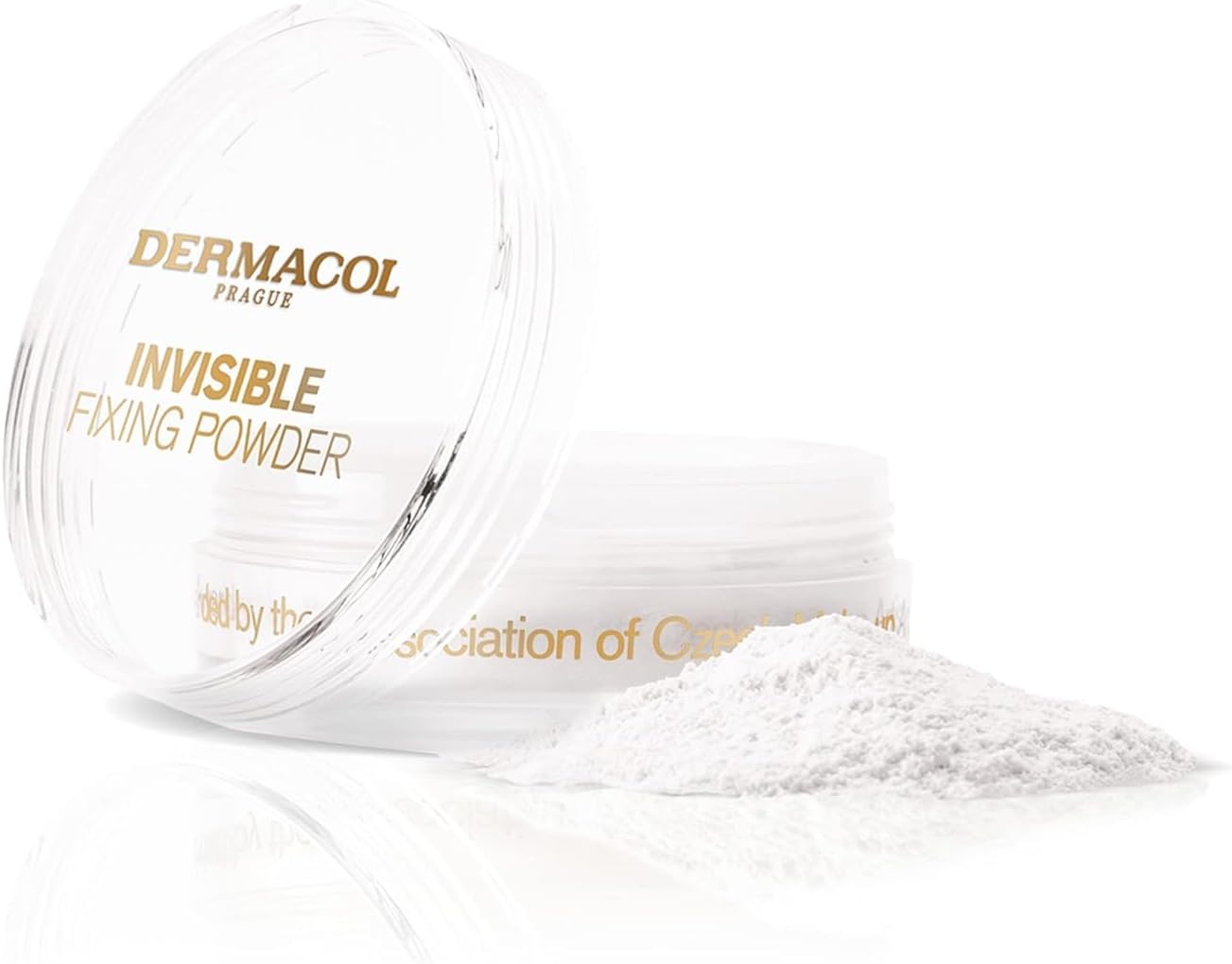 Dermacol - Invisible Fixing Face Powder, Touch-proof Translucent Setting Powder for Oily Skin & Other Skin Types, Loose Powder Makeup, Frangrance-Free Matte Powder with Powder Puff, White, 13.5 g