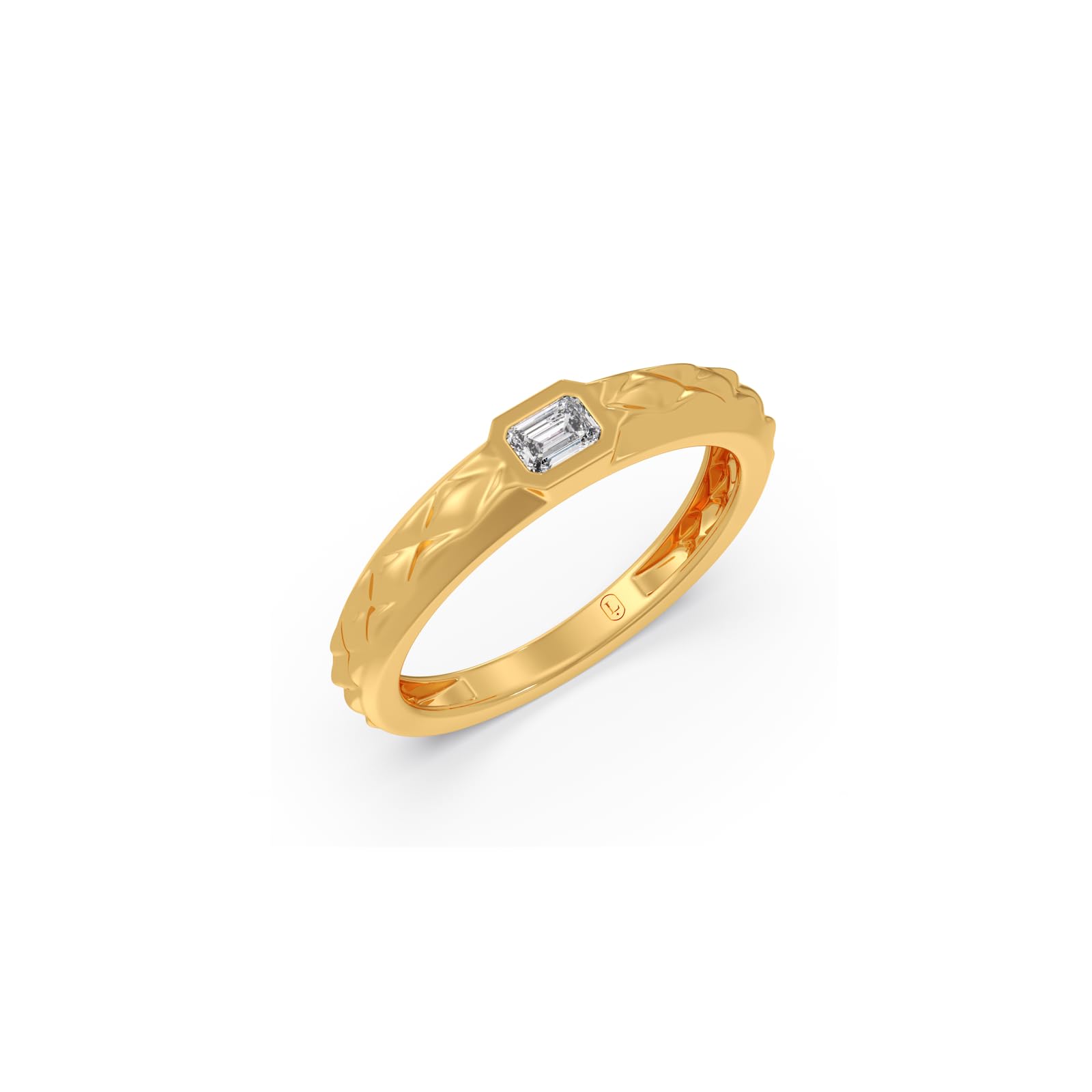 0.252 ct Emerald Shaped Lab Grown Diamond Ring for Men |Yellow Gold| BIS Hallmaked|SGL Certified Stones-picture-38