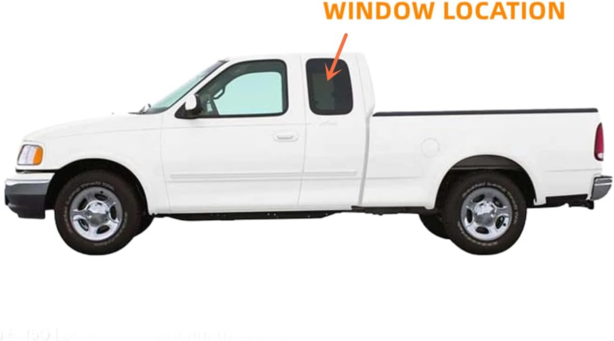 Privacy Driver/Left Side Quarter Glass Window Movable Replacement for Ford F150 / F250LD 1997-2003 / F150Heritage 2004 2-Door Super Cab ( Not For 1999 F250 Heavy Duty )