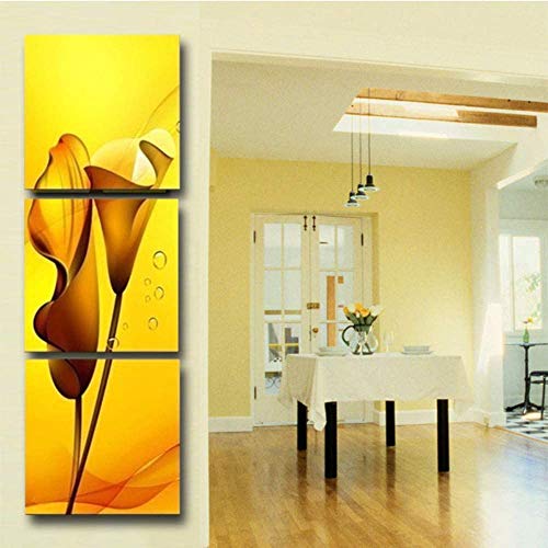 Jjshily 3 Pannelli Dipinto a Mano su Tela Dipinto